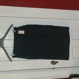 Liz Claiborne Classic Navy Blue Midi Pleated, Pencil Skirt With back Slit, Size